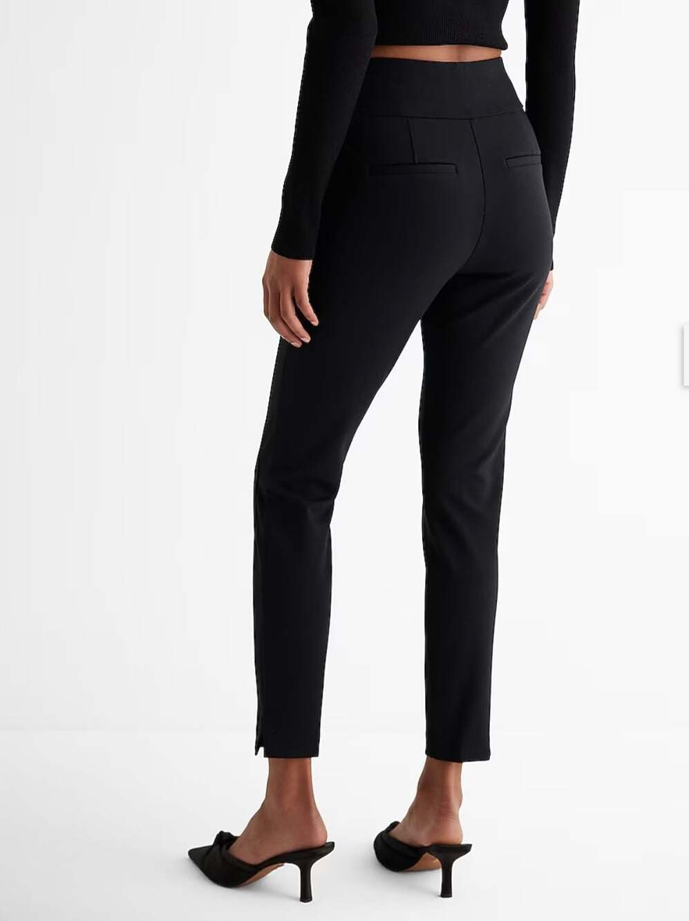 Express High Waisted Luxe Comfort Knit Columnist Ankle Pant - Picture 3 of 11